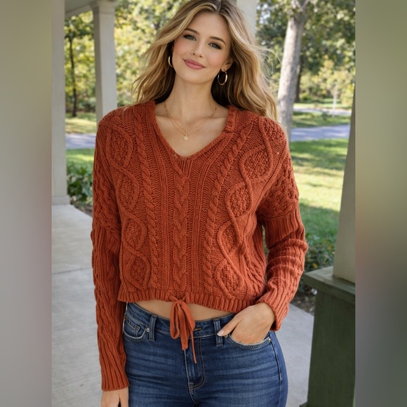 Aeropostale Sweaters - ❤️NWOT-Aeropostale Terracotta V-Neck Sweater